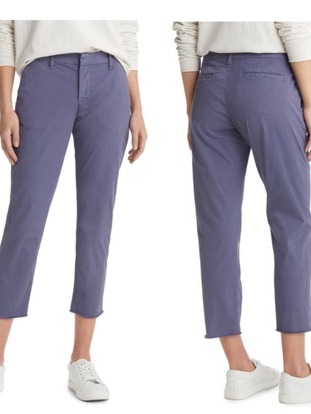 Frank & Eileen Wicklow Italian Chino Raw Hem Pants in Ocean purple 0